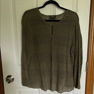 Eddie Bauer Green Cardigan Sweater Cozy Knit
